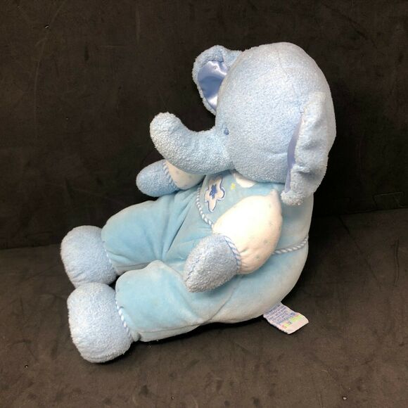 Kids Preferred Blue Elephant Plush Velour Satin Ear Stuffed Animal 13" Lovey - Picture 3 of 5